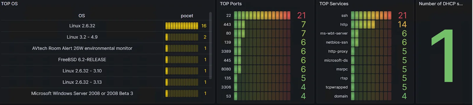 Open ports scan results revealing an open DNS port